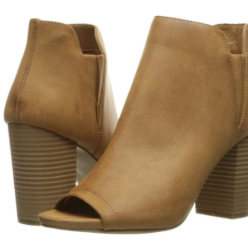 Steve Madden Brown Open-Toe Booties